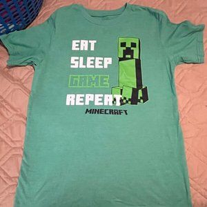 Eat, Sleep, Game, Repeat Minecraft T-Shirt - Size XL (Youth) Excellent Condition
